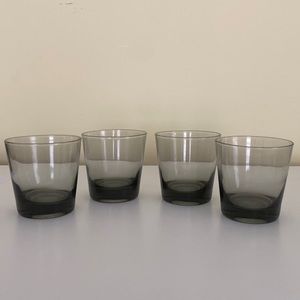 Glassware Set of 4 Gray/Black